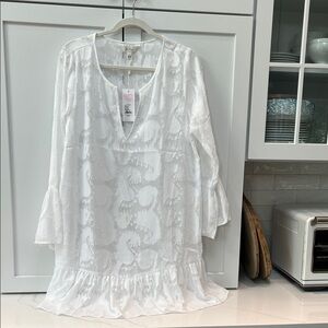 Lilly Pulitzer Shenzi Cover-Up white size L NWT